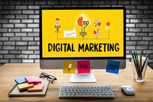 shows digital marketing on computer